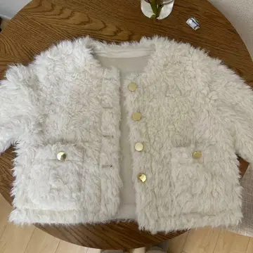 골드 버튼 시어링 퍼 자켓 [on326]