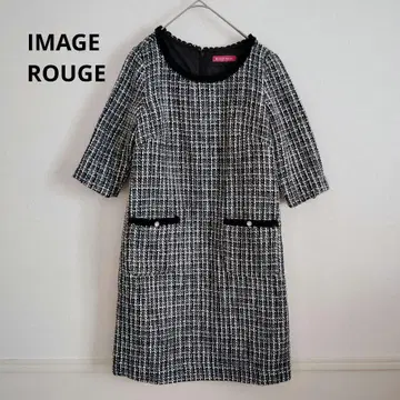 IMAGE ROUGE 트위드 원피스 7부 소매 M 블랙 가을/겨울