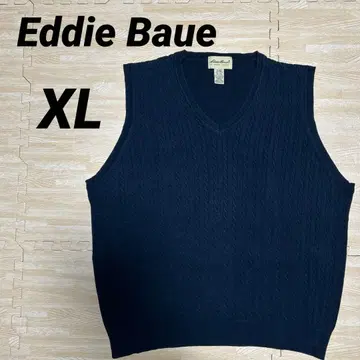 90s 화이트 택 Eddie Baue 케이블 니트 베스트 빅 사이즈 XL
