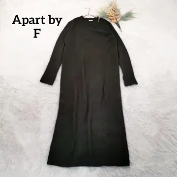 아파트바이 롱 니트 원피스(F) 짙은 녹색 코튼 혼방 워셔블 풀오버