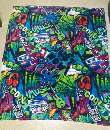 컬러풀 음악 디자인 타월