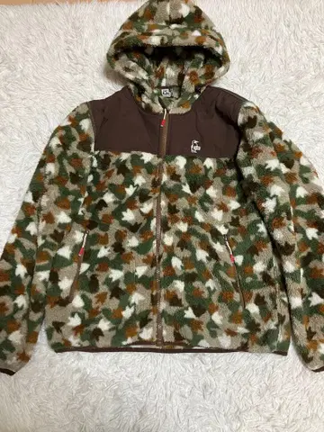 [ 레어 ] CHUMS 참스 플리스 자켓 카모플라쥬 풋카모 무늬