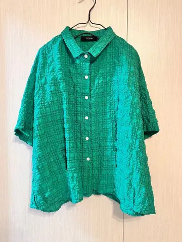 삿포로발 인기 브랜드 메란주 그린 셔츠 블라우스