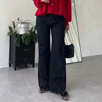 prose verse 허리밴딩 세미 플레어 데님 M