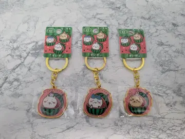 [미개봉 새상품] 구마모토 한정 치이카와 수박 키링 3개 세트 [컴프]