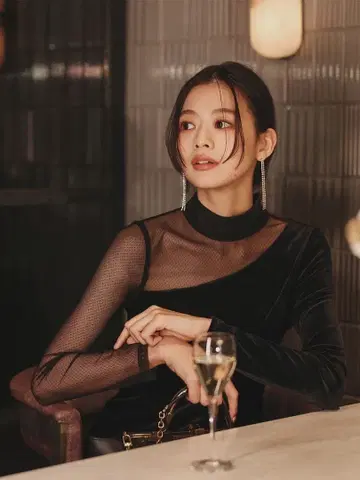 [ 2025 당기 ] anuans 시어 콤비 타이트 원피스