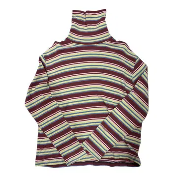 BEAMS BOY 스트라이프 하이넥 긴팔