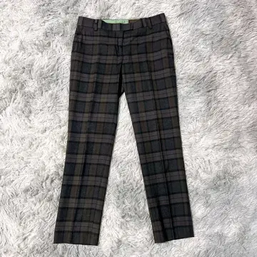 TOMORROWLAND 36 울 트라우저 팬츠 글렌체크 브라운 계열