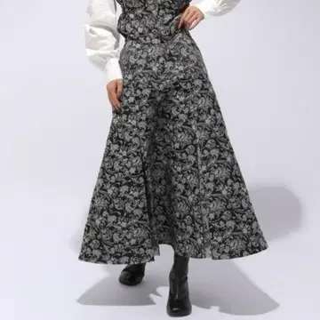 HARE 하레 자카드 플레어 롱 스커트 올 패턴 꽃무늬 플라워