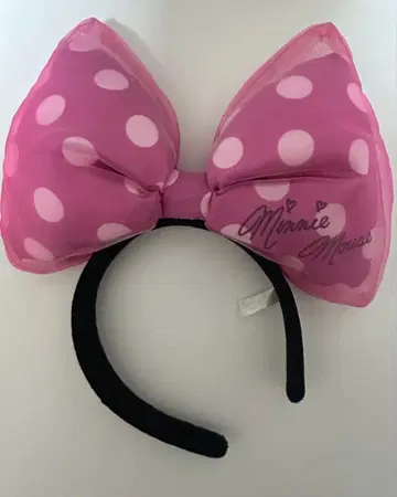 디즈니 빅 리본 머리띠 핑크