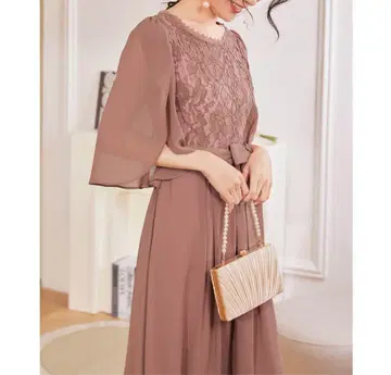 결혼식 경사 드레스 로즈 핑크