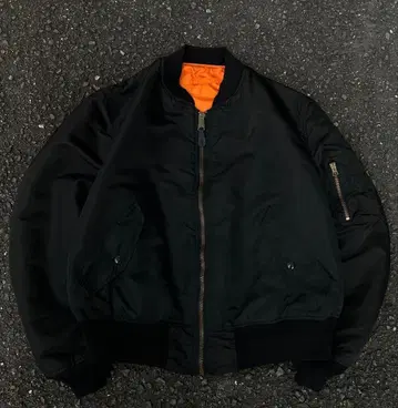 USA MA-1 블랙 자켓 오렌지 안감