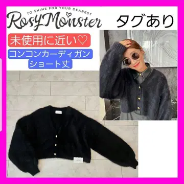 미사용에 가까운 로지몬스터 네이비 네이비 숏 가디건 블랙 블랙