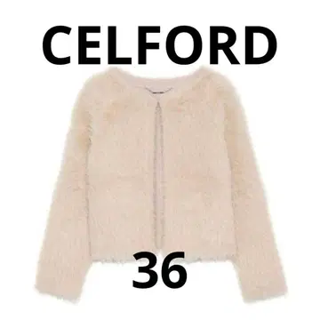 [ 새상품급 ] CELFORD 샤기 퍼 가디건 볼레로 숏