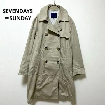 세븐 데이즈 선데이 베이지 더블 브레스트 트렌치코트 스프링 L