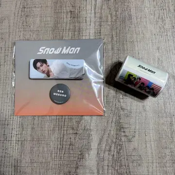 Snow Man 오리지널 굿즈 2025 메구로 렌 캔뱃지 롤 스티커