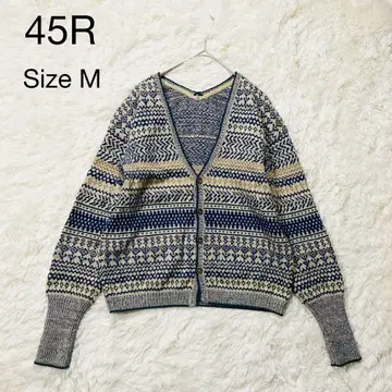 45R 45rpm 알파카 울 혼방 셰틀랜드 페어아일 패턴 가디건