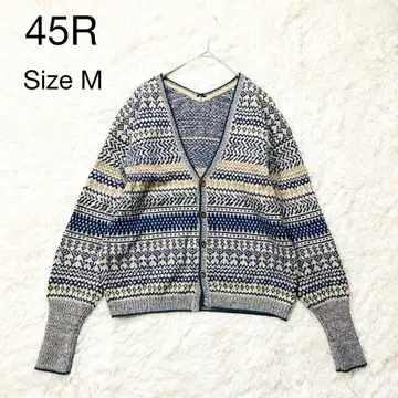 45R 45rpm 알파카 울 혼방 셰틀랜드 페어아일 패턴 가디건