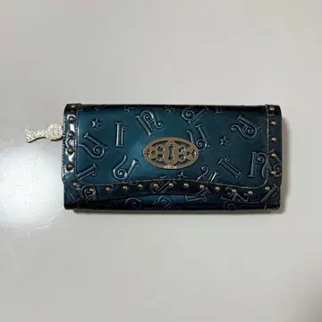 안나수이 ANNA SUI 해리 플랩 가마구치 장지갑 라메 블루