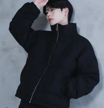 블랙 패딩 다운 자켓