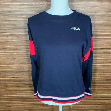 FILA 휠라 M 사이즈 여성용 트레이닝복 맨투맨 빨간색 네이비 긴팔