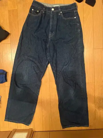 koe 다크 블루 배기 데님 M