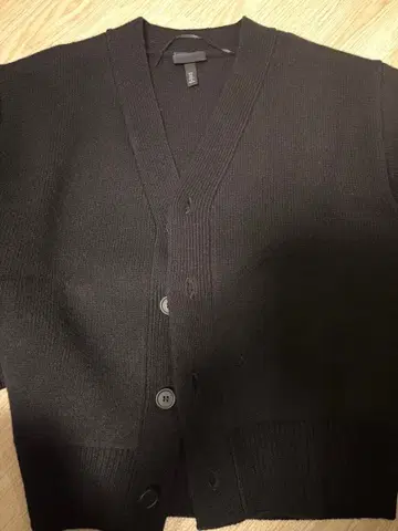 루즈핏 울 가디건 블랙