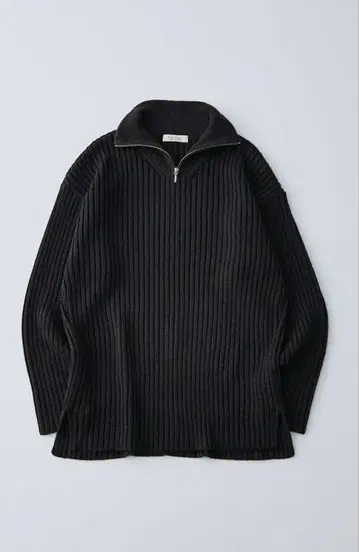 린넨울 리브 니트 하프 지퍼 풀오버