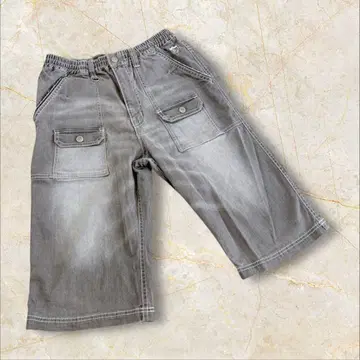 블루 크로스 하프 팬츠 L 사이즈 그레이 허리밴딩