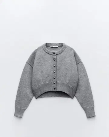 니트 가디건 그레이