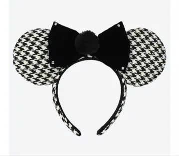 미니 마우스 머리띠 체크 무늬 미니