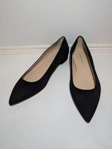 [ 새상품급 ] CORSO ROMA 9 블랙 펌프스 플랫힐 스웨이드