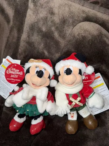 새상품 디즈니 리조트 미키 미니 인형 배지 세트 크리스마스 2025