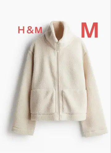 H&M 보아 자켓 M 사이즈 라이트 베이지