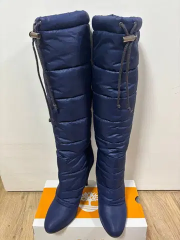 세븐틴 세븐 다운 롱 부츠 네이비 36 하프