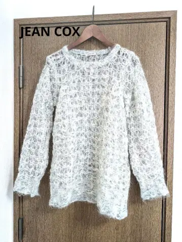 새상품급 JEAN COX 시스루 짜임 모헤어 니트 스웨터 70% F