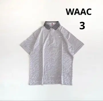 새상품급 WAAC 와 3/L 반팔 피케 셔츠 버튼 다운 그레이 남성용