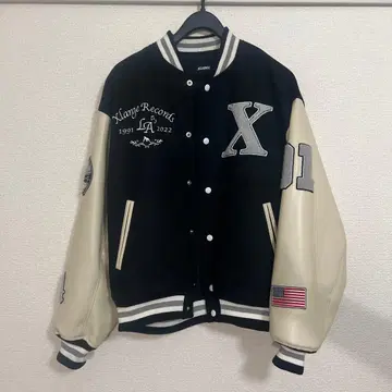 XLARGE 바시티 자켓 블랙/크림