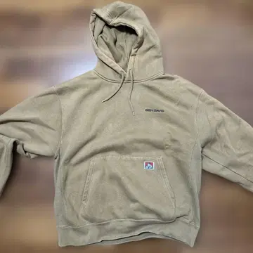 벤 데이비스 베이지 후드 부착 후드티