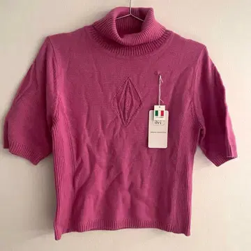 앙비모드 터틀넥 니트 스웨터 돌먼 슬리브 반팔