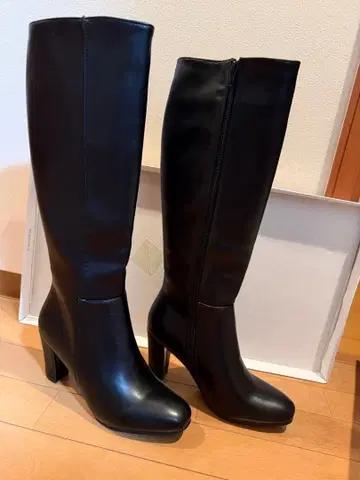 블랙 롱 부츠 24.5cm 힐 포함