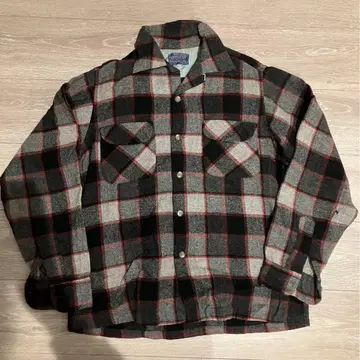 Pendleton 울 100% 50s 오픈 카라 셔츠 보드 셔츠 M