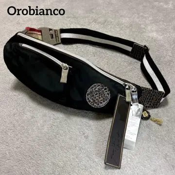 오로비안코 Orobianco 나일론 바디백 블랙 웨스트 파우치