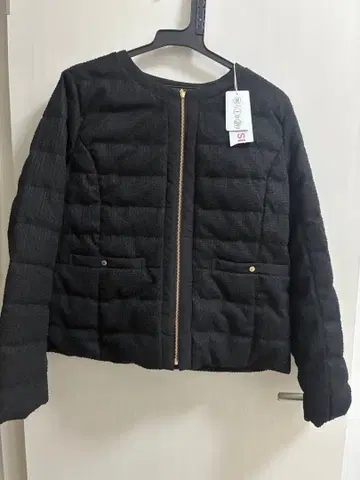 ANYSIS [2WAY] 트위드 노카라 다운 자켓