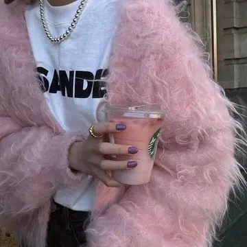 THE TOE Westminster Shaggy Cardigan 핑크