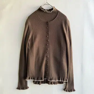 새상품급 MACOS 여성용 앙상블 가디건 스웨터 브라운 S