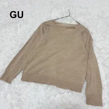 [지유] 긴팔 니트 스웨터 V넥 무지 캐주얼 베이지 겨울