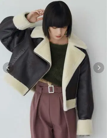 숏 에어리 페이크 무스탕 자켓