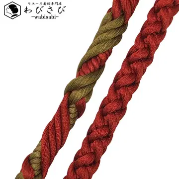 일본 정통의상 소품 허리띠 순수 실크 둥근 끈 끈 주홍색 C-6772