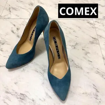COMEX 코멕스 펌프스 스틸레토 스웨이드 힐 12cm 탁한 블루